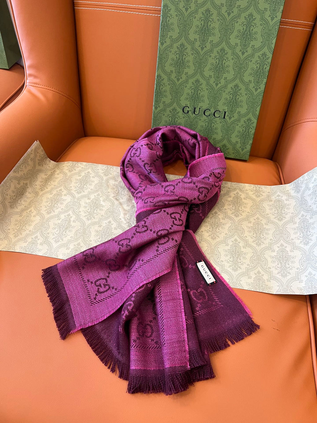 GUCCI 25S SCARF 180 IN WOOL 644857