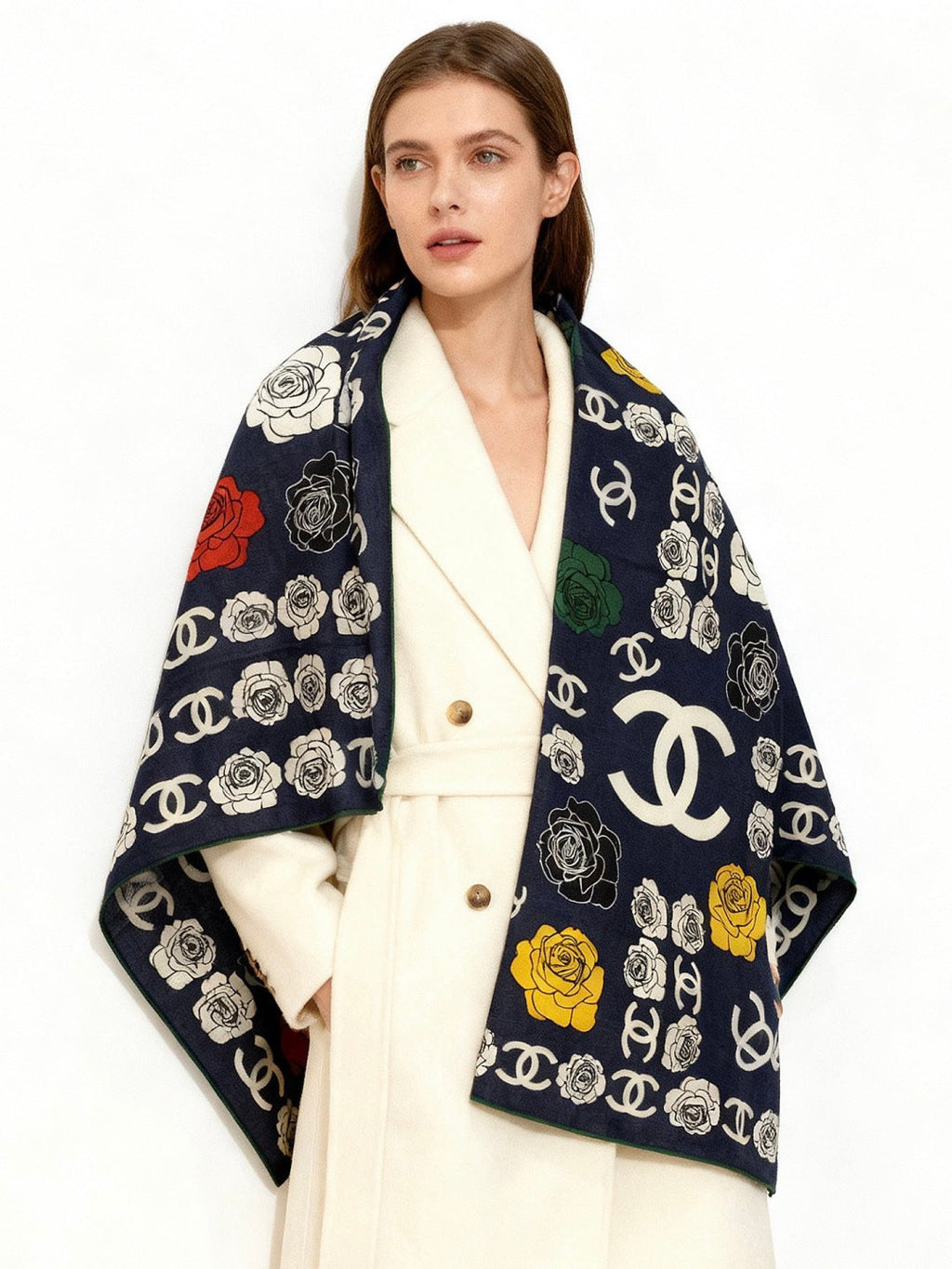 CHANEL 25S SCARF 140 CM IN CASHMERE AND SILK 943338