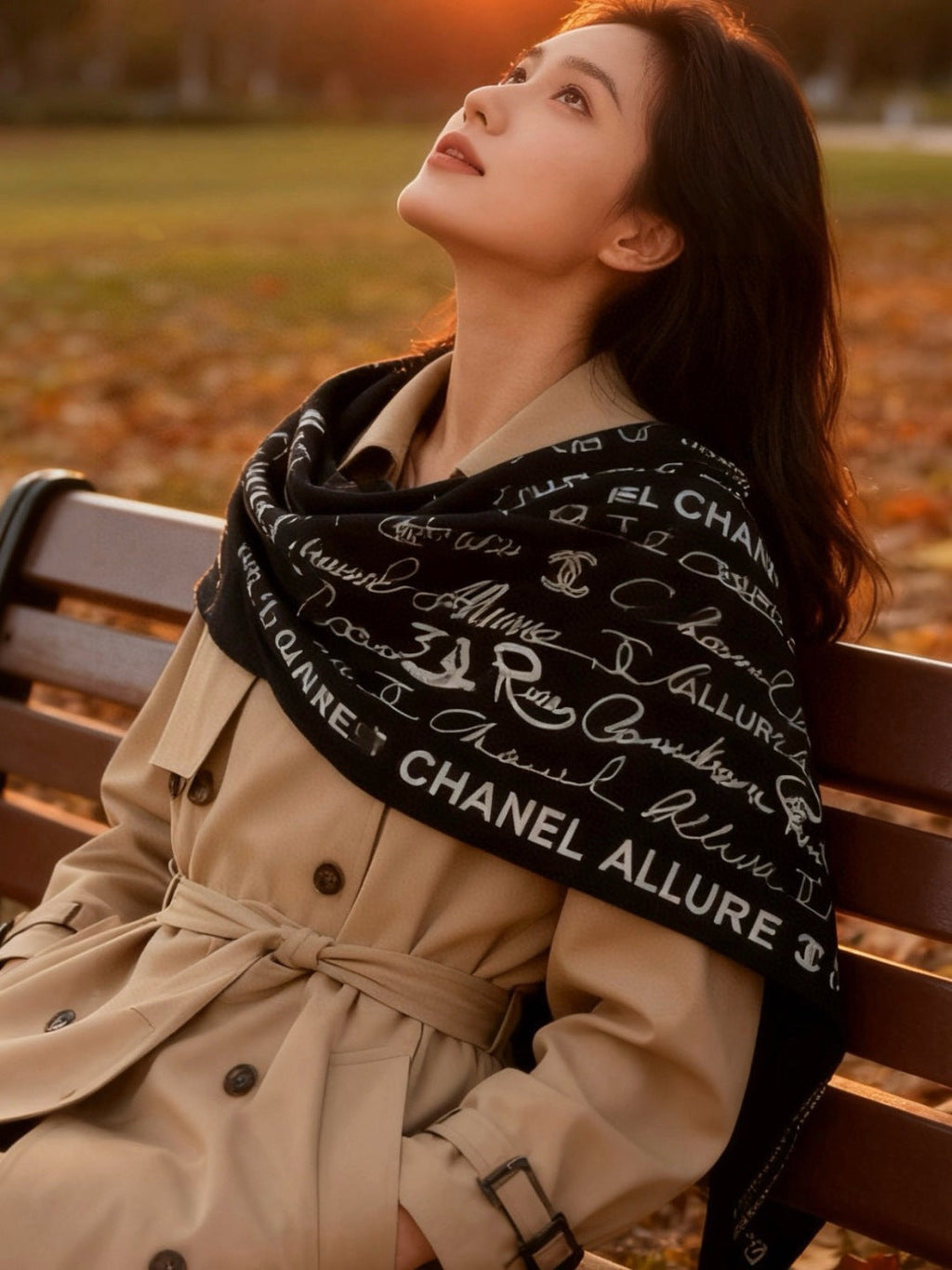 CHANEL 25S SCARF 135 CM IN CASHMERE SILK 943692