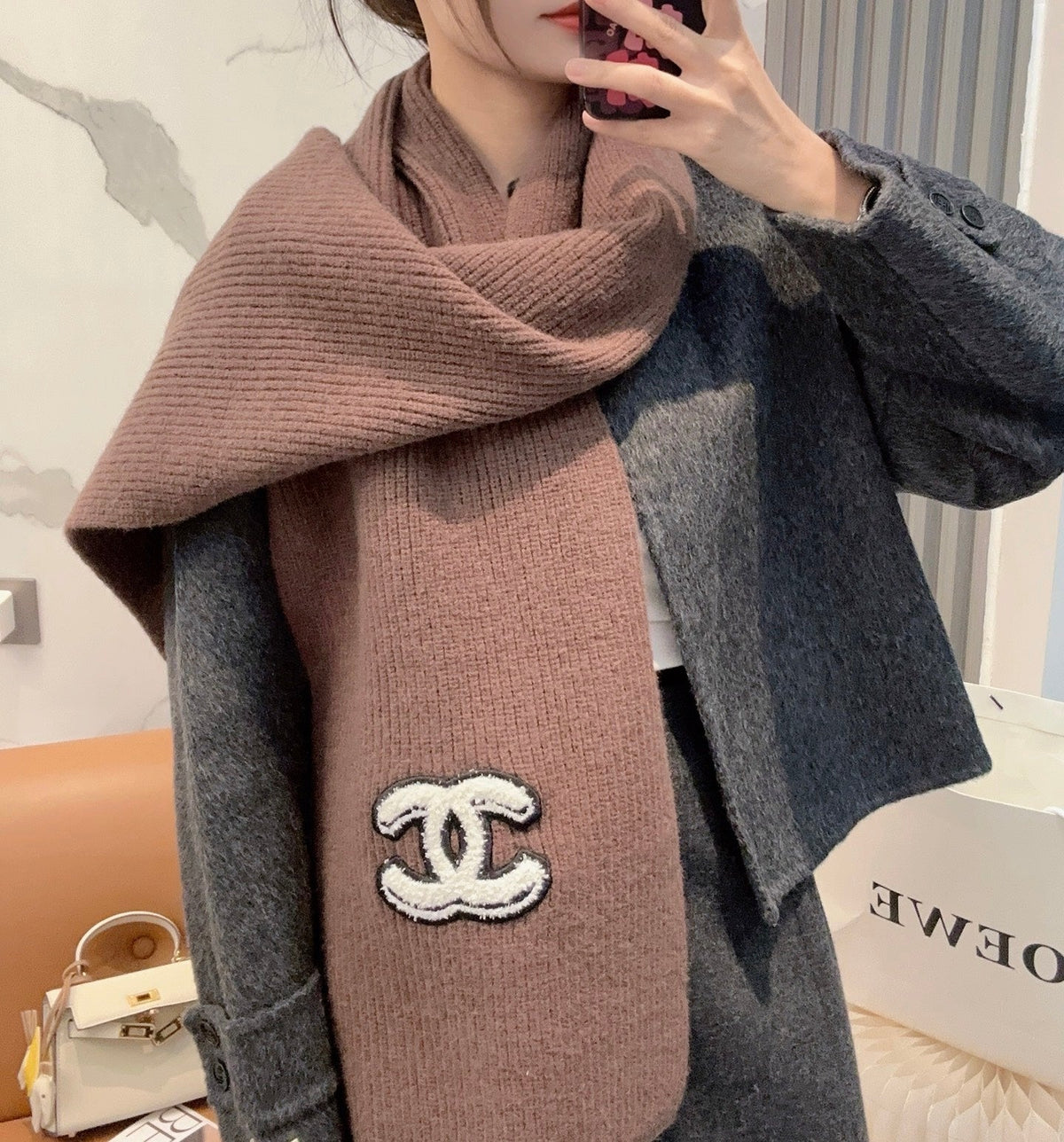 CHANEL 25S SCARF 175 IN CASHMERE 932231