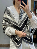 DIOR SCARF 110 CM IN COTTON-SILK FABRIC 730606