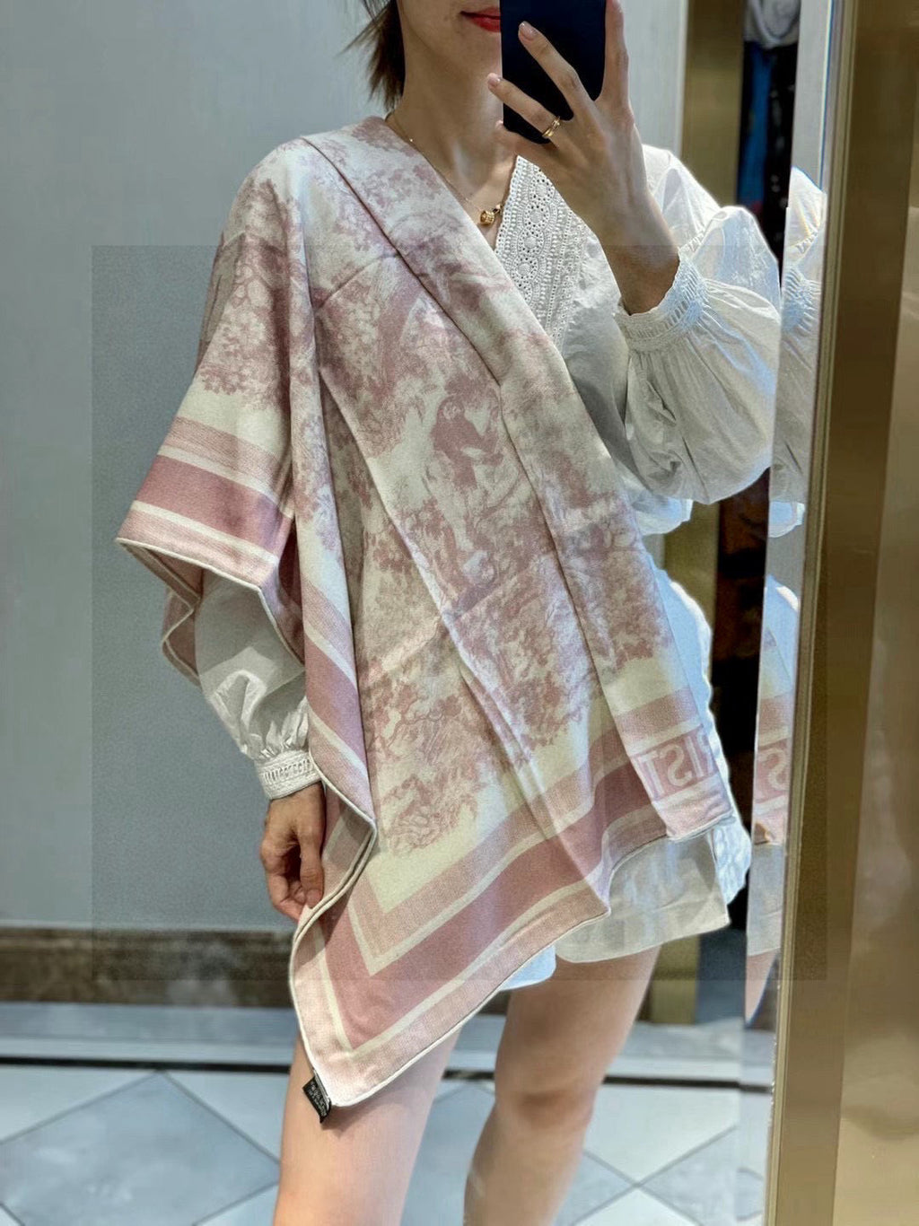 DIOR SCARF 110 CM IN COTTON-SILK FABRIC 730607