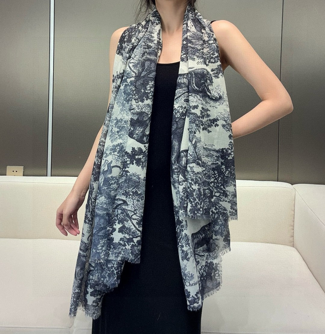 DIOR SCARF 180 CM IN CASHMERE-SILK BLEND 706549