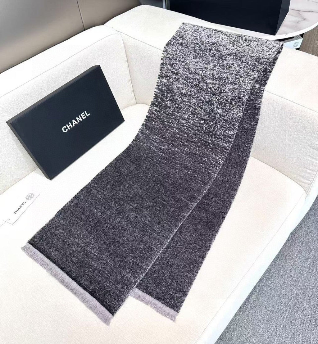 CHANEL 25S SCARF 185 IN CASHMERE WOOL 733953