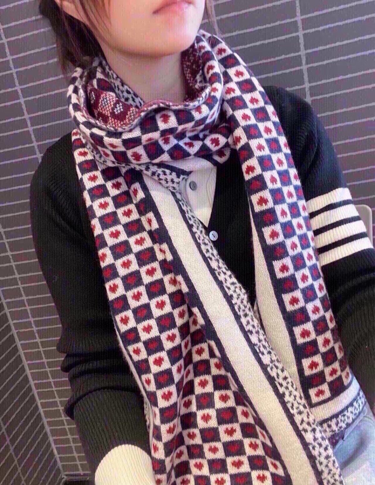DIOR CLASSIC SCARF 180 CM IN COLORFUL WOOL 418256