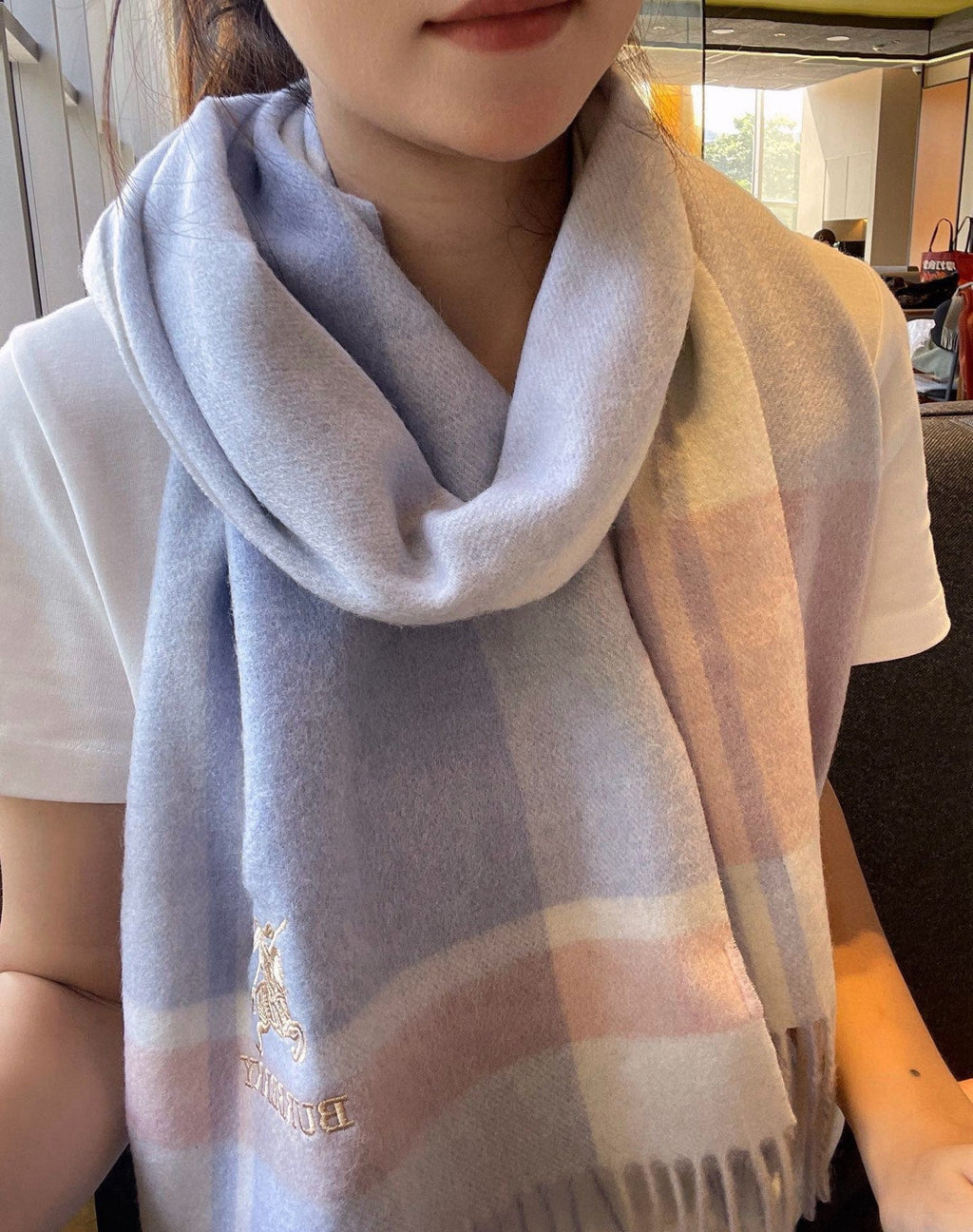 BURBERRY BBR SCARF 180 CM IN CASHMERE 533071