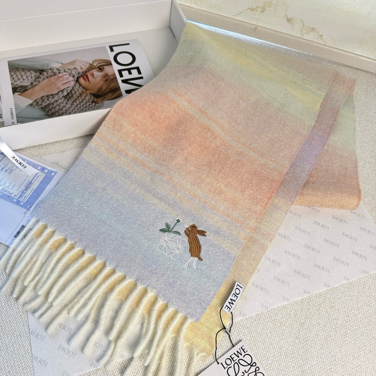 LOEWE 25S SCARF 180 IN MOHAIR WOOL 861430